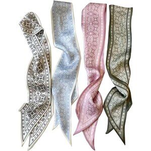 4Pcs Fashion Scarves for Women Boho Satin Headbands Multi-Function Bag Hair